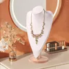 Jewelry Pouches Necklace Chain Bust Height 39cm Shoulder Width 20cm Girls Display Stand Countertop Shop Mannequin Ornament Wood