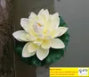 18CM Artificial Floating Lotus Flowers Garden Aquarium Floating Lotus Lotus Pool Happytime Artificial Water Lilies