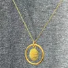 Pendentifs Bague de sécurité plaquée or, collier en forme de O Durian, petit Design, gardez votre vie, pendentif cadeau commémoratif Qixi