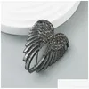 Pins Brooches Pins Fashion Jewelry Retro Angel Wing Brooch Inlaid Rhinestone Drop Delivery Dhqig Dhvk3