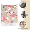 Scarves Romantic Pink Teal Watercolor Scarf Womens Winter Cashmere Shawls Wrap Flowers Chic Floral Long Large With Tassel Ladies