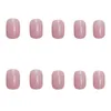 False Nails Solid Color Pink Lasting Enough Not Harm To Fingernails For Wedding And Party Occasions