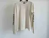 Maglione G D T-shirt girocollo a maniche lunghe con lettera waffle e maglietta ampia