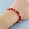 Braccialetti a maglie Pietra naturale Strisce rosse Agate Perline Bracciale Donna Uomo Genuino Corniola Rotondo Gioielli curativi Yoga Meditazione Plusera