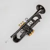 Hot Sell TR 750 BB liten trumpet svart nickel guld nyckel professionell musikinstrument med fall gratis frakt