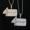 Iced Out Big 4 Ever Payed Lettre Charme Pendentif Collier avec Corde Chaîne Hip Hop Femmes Hommes Plein Pavé 5A Cubique Zircone Boss Hommes Cadeau Bijoux