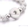 Charmarmband 20st/Lot Fashion Snap Button Rhinestone Natural Stone Jewelry Högkvalitativa handgjorda armband för män Kvinnor Dr Dhgarden Dhub7