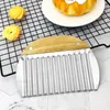 Patates Fry Cutter Paslanmaz Çelik Patates Çip Dallatıcı Dalga Bıçak Kıyıcı Tutuşlu Bıçak Havuç Dilimleyici Sebze Araçları Q705