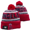 Cappellini da uomo Berretti Angels Cappelli Los Angeles Tutte le 32 squadre Pompon lavorato a maglia con risvolto a righe Lana laterale Calda USA College Sport Cappello lavorato a maglia Berretto da hockey Per donna A1