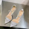 Gianvito Rossi Montecarlo Strass Wildleder Sandalen Slides mit Absatz Stilletto-Absatz Damen Luxus-Designer Leder-Laufsohle Abendschuhe 10,5 cm Fabrikschuhe