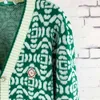 Chandails pour hommes Casablanca Manteau tricoté 23aw Hommes Desigenr Veste en tricot Pull de mode Nouveau Casablanca Chemise Nouveau Vneck Écran Jacquard Manteau Lâche Cardigan Vert s