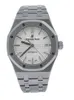 Audemar Pigue Saatler Kraliyet Meşe Ofshore Mekanik Saat Pig Kraliyet Meşe Beyaz Dial Saat Çelik 37mm 15450ST.OO.1256ST.01 WN-A69N