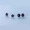 Boucles d'oreilles en argent S925, géométrie ronde, étoile à cinq branches, bijoux d'oreille simples pour fille, mode coréenne