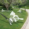 Décorations de jardin en acier inoxydable papillon ornement extérieur ville place parc insecte en métal