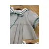 소년 공식적인 착용 장난 꾸러기 2023 스페인 베이비 옷 어린이 형제 자매 어울리는 복장 2pcs 세트 어린 소녀 드레스 여자 녹색 sk dh3xk