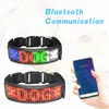 Hundkrage LEASSHES LED PET Anti-Lost Collar Bluetooth Connection Justerbar LED Dog Name Sign USB Laddningsbar ljuskrage för de flesta husdjur 231110