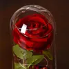 Dekoracyjne kwiaty Wciągy sztuczne wieczne światło LED Rose LED w szklanej okładce świąteczne wystrój domu na dzień matki Walentynki Prezent