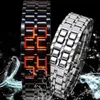 Orologio da uomo di moda Orologi da uomo Orologio da polso digitale full metal LED rosso Samurai per uomo Ragazzo Sport Orologi semplici relogio masculino1234g