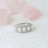 Paston 4x6mm szmaragdowy MOSSANITE Half Eternity Def VVS Mossanite Ring Band Sterling Sier