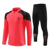 2023 2024 Man Tracksuit City Haaland Half Zip Training Suit Men Kids 22/23/24 Långärmad sportkläder Fotboll pojkar flickor överlevnad fot Chandal