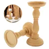 Candle Holders 2 Pcs Unique Wooden Holder Window Christmas Decorations Stand Church