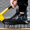 Säkerhetsskor andningsbara män arbete Säkerhetsskor Anti-Smashing Steel Toe Cap Working Boots Construction Instructible Work Sneakers Men Shoes 231110