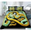 Bedding Sets 3D Snake Style Set For Bedroom Soft Duvet Er Bedspreads Bed Linen Comefortable Quilt And Pillowcase 221208 Drop Deliver Otgbd