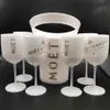 Ice Buckets And Coolers with 6Pcs white glass Moet Chandon Champagne glass Plastic269x