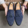 Dress Shoes Arrival British Men's Blue Purple Tassel Style Oxford Shoes Moccasins Wedding Prom Homecoming Party Footwear Zapatos Hombre 231110