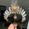 Fasce Corona di cristallo grezzo La dea del sole cristallo Diademi gioielli accessori per capelli fascia per sole oggetti di scena pografia vestito regali per feste 231102