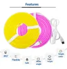 LED Neon Sign Strip Light 5V USB SMD2835 Indoor Waterdichte flexibele LED Strip Lichtblauw neon touwlicht voor huizendecoratie 3m 5 m roze rood warm wit niet-dimpelbaar