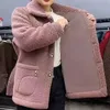 Giysi Kadın Palto Velvet Kalınlaştırılmış Kuzu Polar Uzun Kollu Ceket Sıcak Kat Sonbahar Kış Overwarment Düz Renk Artı Boyut
