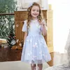 Girl Dresses Baby Girls Lace Princess Dress 2023 Summer Kids Evening Wedding Birthday Party For Clothing Vestido 3 5 8 10 Years Old