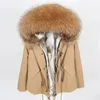 Parka en duvet pour femme et homme, manteau en vraie fourrure de raton laveur, à capuche, doublure en lapin naturel, Parka d'hiver pour homme, 2023, 231110