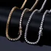 Chaîne de Tennis pour hommes, bijoux Hip Hop à la mode, collier de Tennis glacé en or blanc, 2,5 mm, 3 mm, 4 mm, 5 mm, 6 mm
