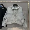 2023 New Designer Damen T-Shirt High-End-Shirt High Version Produkttrend Washed Old Reversed Denim Cardigan Jacket Men