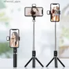 Selfie Monopods Mamen Bluetooth Selfie Stripod Monozod z upiększającym wypełnieniem światło 10m zdalne sterowanie dla telefonów Universal Q231110