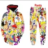 Hela-New Fashion Men Womens Cartoon Characters 90s Sweatshirt Joggers Funny 3D Print Unisex Hoodies Pants ZZ031270Y