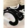 Women's T-Shirt designer 23ss Contrast Round Neck Signature Plush Loop Brushed Casual Classic Top Tee VVWB