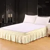 Bed Skirt Wrap Around Ruffled Lace Solid Color Machine Washable Wrinkle Free Bedskirt Frame Cover With Adjustable Belts