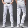 Mens Jeans Brother Wang Men White Fashion Casual Classic Style Slim Fit Soft Trousers Mane Brand Advanced Stretch Pants 231110