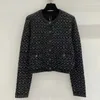 Pulls pour femmes Designer C Heavy Industry Cachemire Mohair Argent Cardigan tricoté à paillettes 2023 Automne / Hiver YB Petit manteau de bouton en métal I7HN