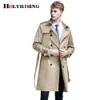 Men s Trench Coats Men Long Coat gabardina hombre jaqueta masculina S 6X double breasted long office trench coat 231110