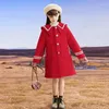 Vestes Enfants filles automne hiver coréen Style décontracté simple boutonnage laine veste manteaux enfants vêtements mode Trench vêtements d'extérieur W04