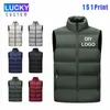 Men's Vests Sleeveless Vest Men's Stand Collar Thicken Jacket Down Windproof Winter Coat Custom Printing Company Brand Diy Warm Vest 231109