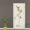 Wall Clocks Animal Height Measurement Decal Removable Zoo Pattern Growth Chart Stickers Mural Nursery Room Decoration Accessories