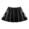 Kjolar Glossy Patent Leather Fleared Miniskirt Club Bar Pole Dance Performance Costume Invisible Zipper Aline Short Mini 230410