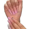 False Nails 24st Manicure Press On Diy Full Cover Ballerina Spring Flower Fake Long French