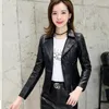 Women's Leather Quality Assurance 2023 Short Chic Warm Coat Slim-fitting Biker Plus Size Fashion