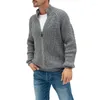 Herensweaters met ritssluiting, gebreid jack, mode, effen kleur, halfhoge halssweater uit Europa en Amerika in de winter